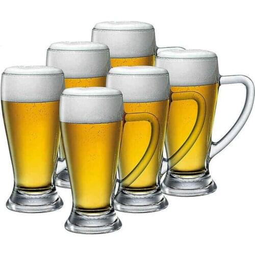 Large Capacity Glass Beer Cup With Handle Glass Milk Juice Glass Coffee Mug