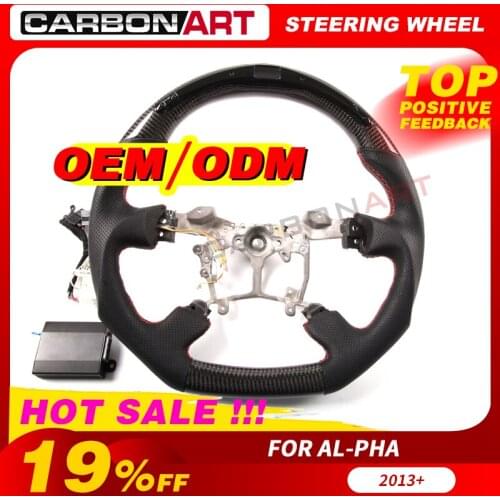 For toyoota for alpha LED Carbon Fiber Steering Wheel race display LCD screen gua-ge meter LED racing steering wheel 2013 2016