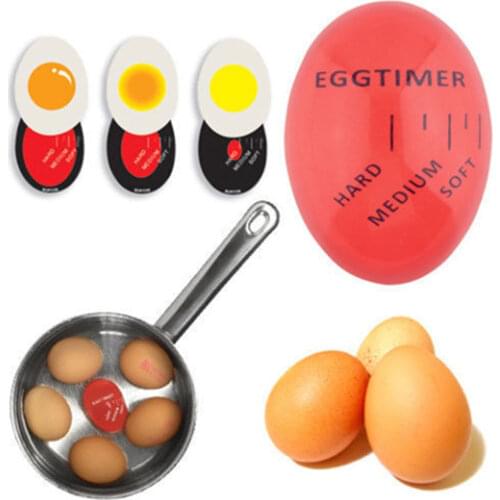 Egg Timer Perfect Color Changing Timer Yummy Soft Hard Boiled Eggs Cooking Kitchen Eco-Friendly Resin Egg Red Timer Stopwatch