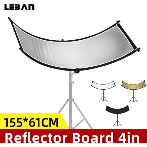 U-type 155*61cm 4in1 Silver Black White Gold Reflector Diffuer Collapsible Photography Light Reflective Screen