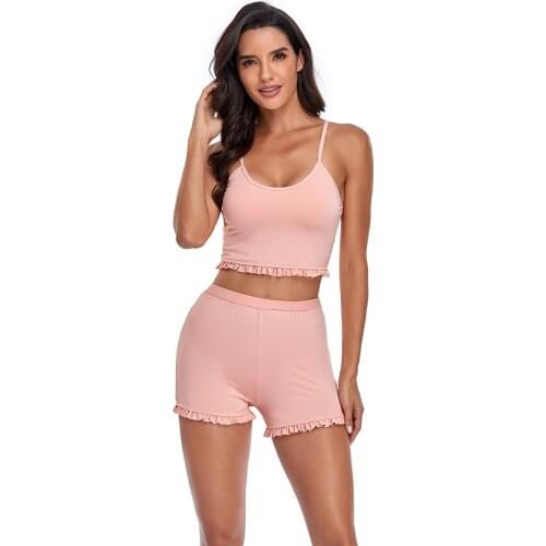 Vest Type Push Up Bikini Set Pink Spaghetti Strap Bikinis Women Swimwear High Waist Bathing Suit With Shorts Female Biquini