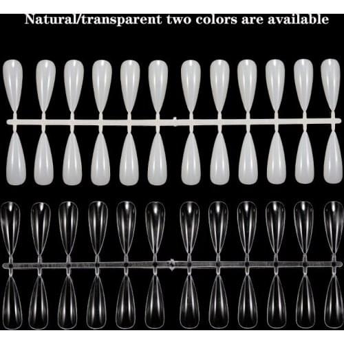 1 Pack Full-covering Nail Artificially Press Natural Transparent Drop-shaped Professional Nail Patterning Practice Display Tools