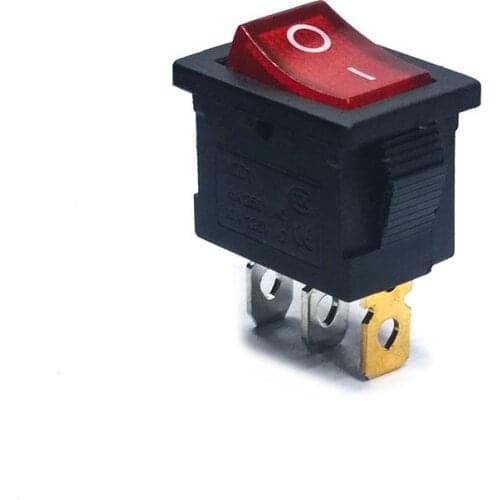 10pcs 20pcs 2color KCD1 21 * 15 LED 3-pinSPST 250V 6A marine red switch SPST ON / OFF embedded rocker position switch with light