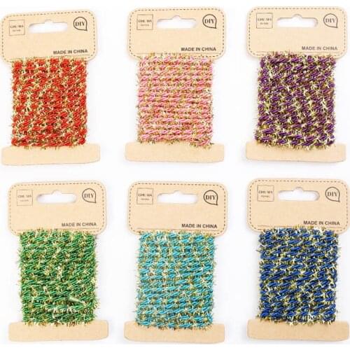 3Yard Colored cotton rope, hand rope, 3 strands DIY Wedding Birthday Wedding Decoration Rattan Gift Bouquet Packaging Rope 2 mm