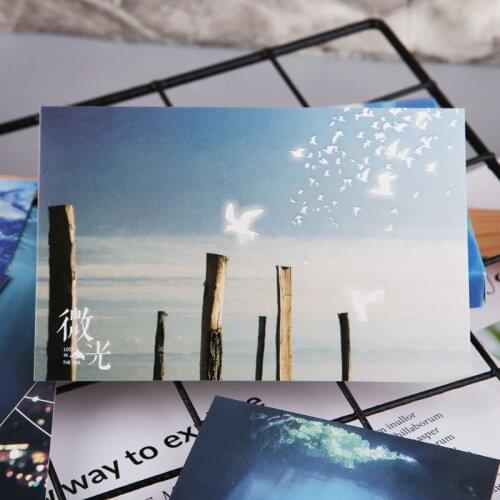 30pcs Vintage Luminous Postcard Glow In The Dark Ocean Greeting Post Card Novelty Xmas Greeting Cards Gift