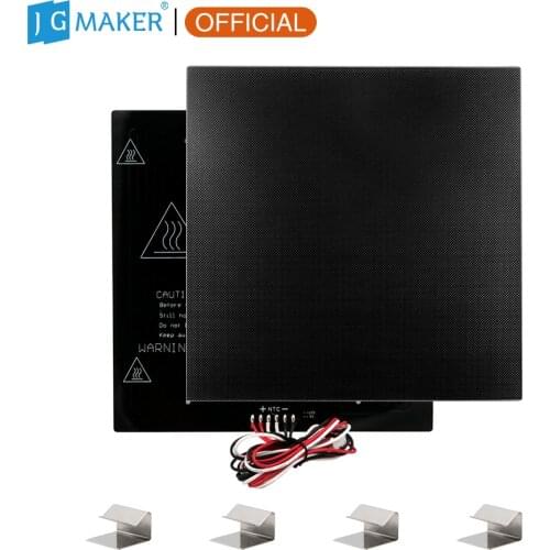 JGMAKER 6pin Aluminum Heated Bed Black Diamond Glass with 4 pcs Clips for A5S A5 3D Printer platform Hot bed Jgaurora