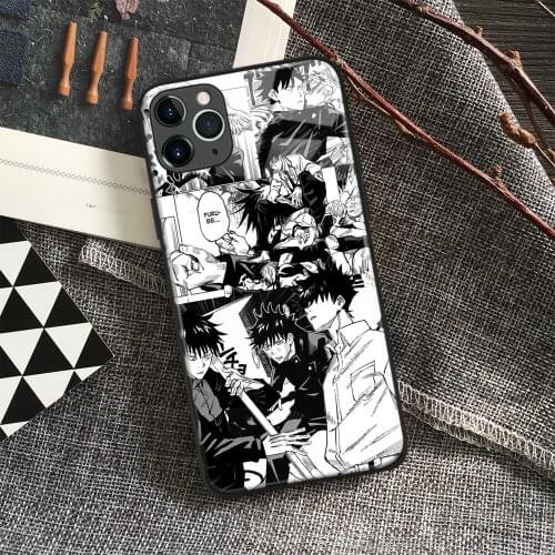 Megumi Fushiguro Jujutsu Kaisen Anime Soft Silicon Glass Phone Case for IPhone SE 6s 7 8 Plus X Xr Xs 11 12 Mini Pro Max Samsung