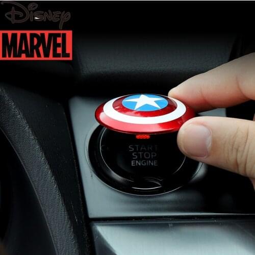 Marvel Captain America Car One-button Start Button Decorative Protective Cover Stickers Ignition Device Switch Decorative