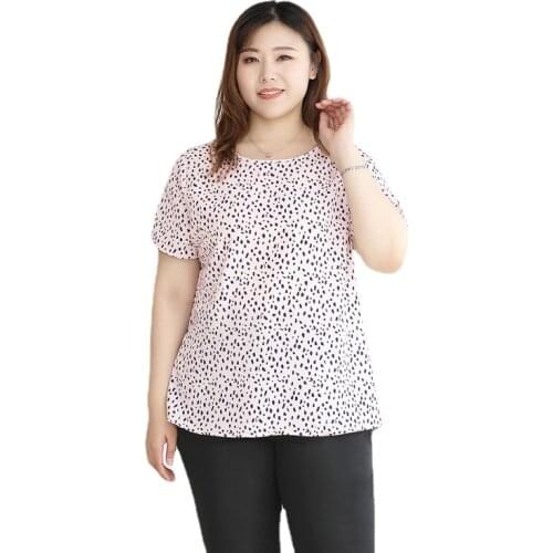 Short Sleeve Summer Shirts Women Tops 4XL To 10XL Plus Size Chiffon Blouses Female Blusas De Mujer T61045