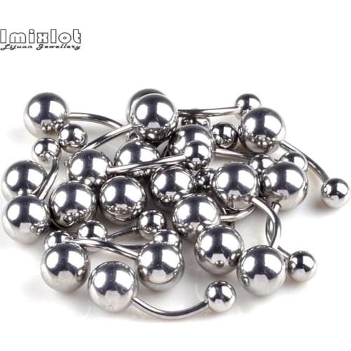 Imixlot 20pcs/lot Titanium Plating Piercing Belly Button Rings 15G Navel Piercing Nombril Ombligo Steel Body Jewelry