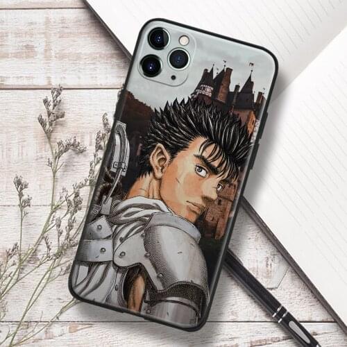 Guts Berserk Anime Phone Case For iPhone 11 12 Mini Pro XS Max 6s X XR 6 7 8 Plus Manga SE Soft TPU Glass Cover Shell