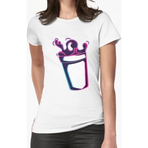 Codeine Double Cup Cough Syrup Summer T-Shirt White Round Neck Short Sleeve