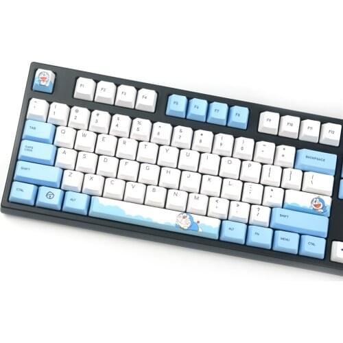 A Cat Keycaps PBT Sublimation Keycap OEM Profile Standard 108 Personalized Cartoon Mechanical Keyboard Key-Cap