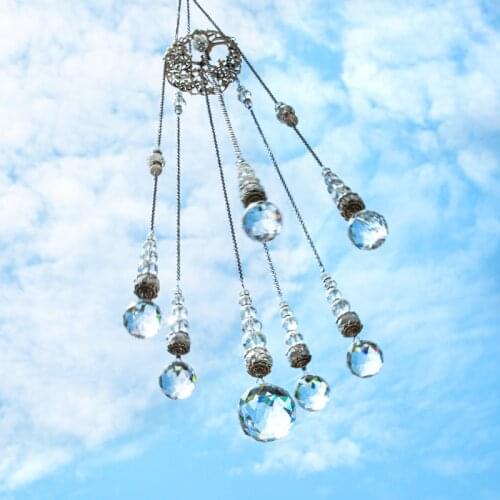 H&D Crystals Ball Prisms Suncatcher Tree of Life Window Hanging Ornament Rainbow Maker for Home,Garden Fengshui Decoration Gift