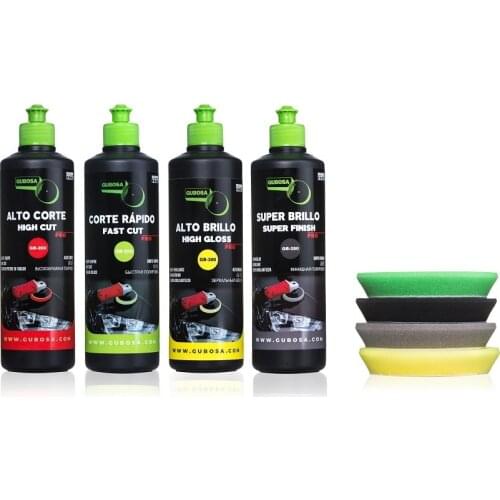 GUBOSA Super polishing and shine kit (4 bottles of 500 ml + 4 sponges of 150 millimeters) scratch repair