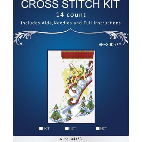 Top Quality Lovely Hot Sell Counted Cross Stitch Kit Old World Holiday Ornaments Similar DMC kt-30041 christmas sock