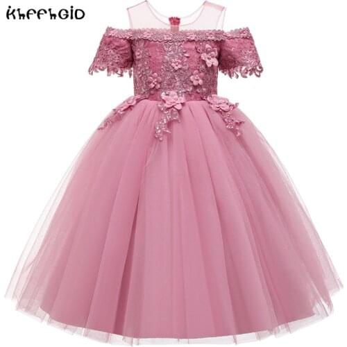 2020new elegance sleeveless princess dress dance party girls wedding dress, girls high qualitFlowy lace evening dress.noble