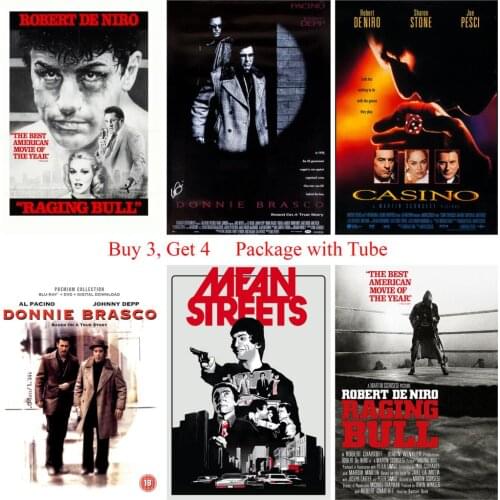 Posters Movie CASINO MEAN STREET RAGING BULL DONNIE BRASCO White Coated Paper Prints Clear Image Home Decoration Livingroom