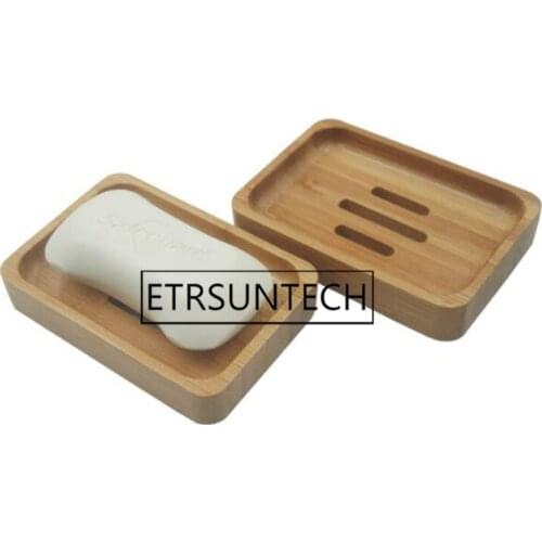 200pcs Natural Bamboo Soap Dish Soap Tray Holder Storage Soap Rack Plate Box Container for Bath Shower Plate Bathroom