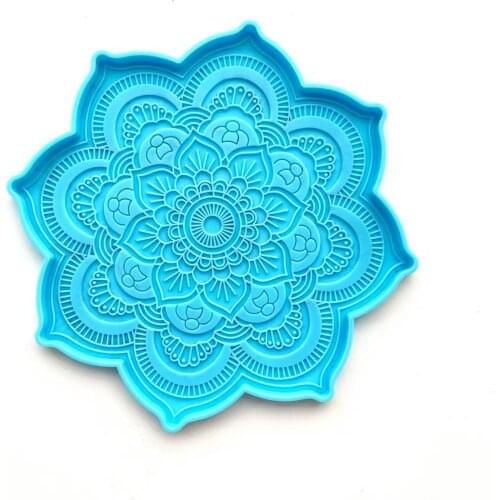 Mandala Coaster Epoxy Resin Mold DIY Round Tray Cup Casting Silicone Mould Handmade Crafts Home Decoration Jewelry Making Tool