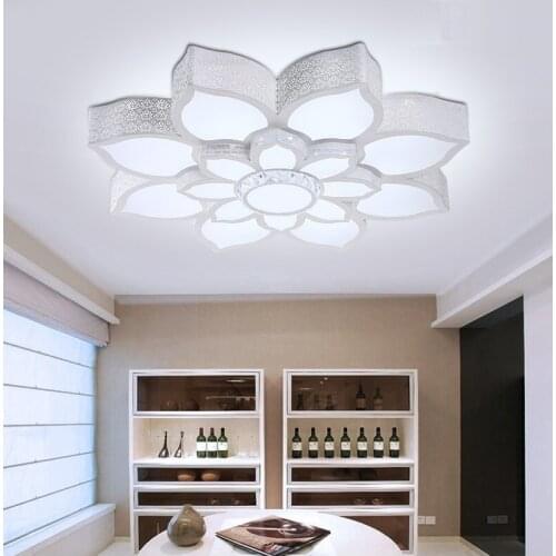 Led living room lotus flower ceiling crystal alien romance romantic personality atmosphere bedroom study lotus Ceiling lights