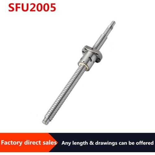 Ballscrew SFU2005-any length 100mm to 1150mm Ball Screw with ball nut End Machined CNC parts