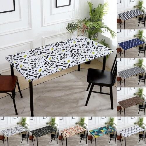 Elastic Table Cloth Cafe Holiday Dining Kitchen Decor Tablecloth Table Cover