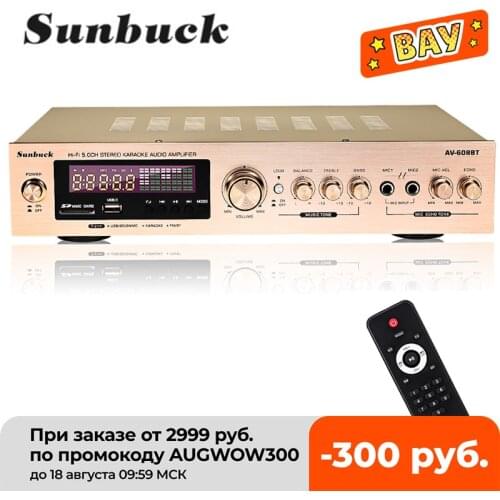 2000W 220V 110V bluetooth5.0 Audio Power Amplifier Home Theater Amplifiers amplificador Audio with Remote Control Support FM USB