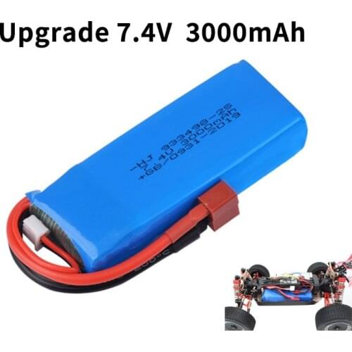 WLtoys original 124018 124019 remote control car lithium battery 7.4V3000mAh RC model large capacity