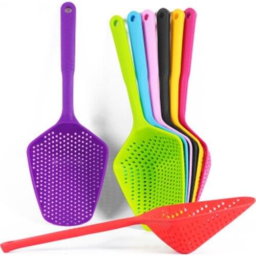 1 Pc Kitchen Nylon Soup Spoon Ladle Anti-scald Skimmer Strainer Fry Food Mesh Portable Filter Home Kitchen Tool Plastic Colander