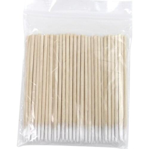 100 Counts Cotton Swabs, Cotton Tip Sticks, Single Tip, Soft, Gentle on Face, Makeup, and Beauty Applicator, Nail Polish Removal