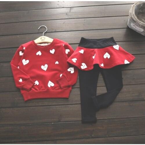 2019 Winter Toddler Girls Children Clothing Sets Girls Clothes Long Sleeve T-shirt+Pants Christmas Outfits Kids Sport Suit 2Pcs