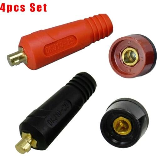 4pcs TIG Welding Cable Panel Connector Accessory Plug Socket DKJ10-25 & DKZ10-25 Welding Machine Quick Fitting Connector