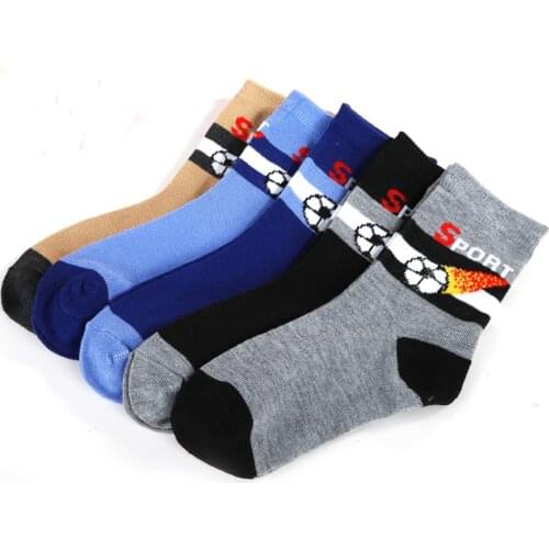 5 pairs /1 lot Spring & Autumn New Kids Socks Cotton Stripe Football Socks 1-10 year Children Socks Boys Socks For Girls