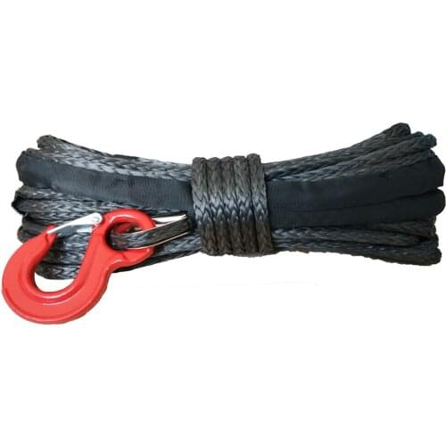 8mm x 40m Synthetic Winch Rope UHMWPE Rope With Hook for ATV/UTV/4x4/Offroad
