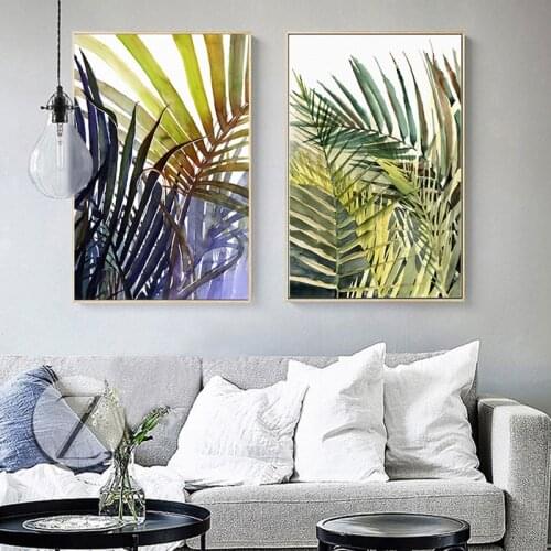 Abstract Plant Leaves Painting Nordic Plant Cuadros Salon Decoracion Modern Wall Art for Living Room Big Size Poster and Print