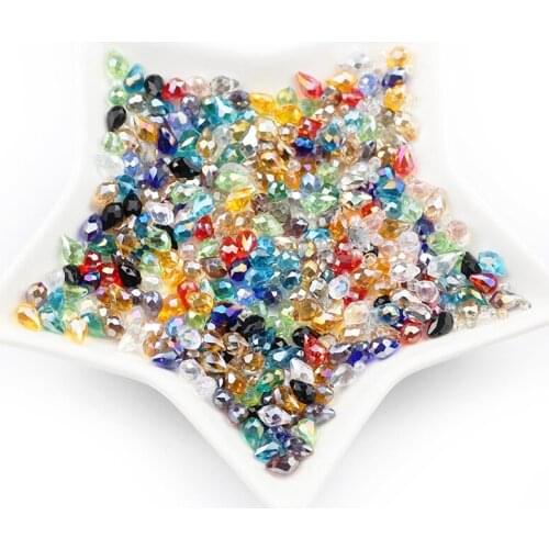 5*8mm Waterdrop Austrian crystal beads 50pcs Charm Glass Loose Beads bracelet Necklace Pendant for Jewelry Bracelet Making DIY