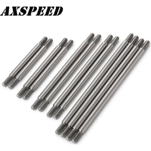 AXSPEED 12PCS Metal Link Rod Kit Sturdy Vehicle Steering Suspension Linkage for 1:10 TRX6 RC Crawler Truck Parts