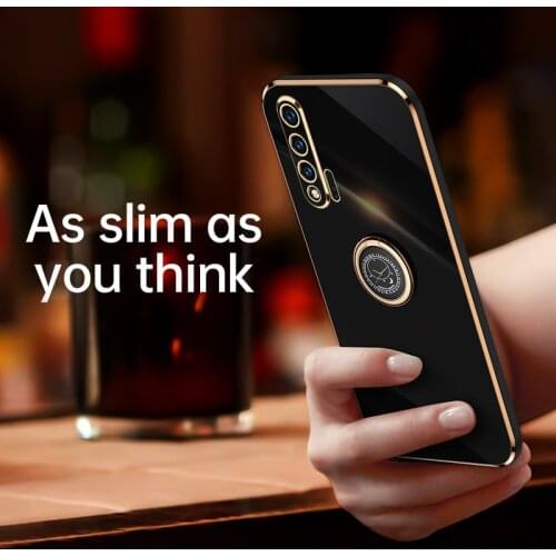 TMWBBT Plating Phone Case For Huawei Nova 8 5I 4E 5Z 5T 6SE 7I 7SE 8SE 5i for Nova7 Pro With Finger Ring Holder Soft Back Cover