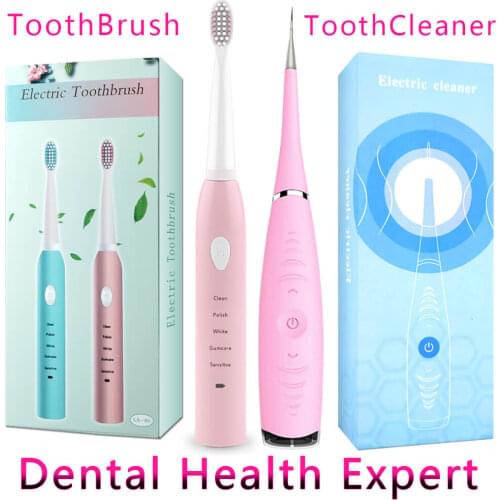 Home Electric Ultrasound Cleaner Dental Scaler Portable Removal Stain Tartar Dentist Oral Hygiene Teeth Toothbrush Calculus Sets
