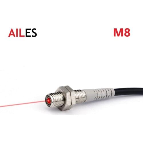 M8 Visible Infrared Laser Diffuse Reflection Photoelectric Optoelectric Sensor Switch NPN PNP NO NC 150mm 200mm Detect Distance