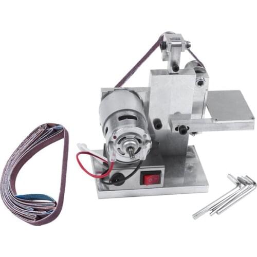 HOT-Multifunctional Grinder Mini Electric Belt Sander DIY Polishing Grinding Machine Cutter Edges Sharpener Belt Grinder