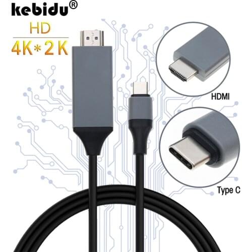 Kebidu 4K 30Hz Type C to HDMI-compatible USB C Cable Converter USB 3.1 HD Extend Adapter for Macbook Samsung S8 Wholesale