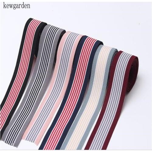 Kewgarden Stripe knitting Satin Ribbons DIY Bowknot Ribbon 16mm 25mm 38mm Handmade Tape Accessories Gift Bouquet Ribbon 10 Yards