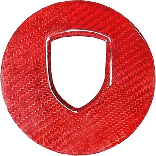Red Carbon Fiber Car Steering Wheel Decorative Panel Cover Trim for Porsche 718 911 Cayenne Panamera MACAN