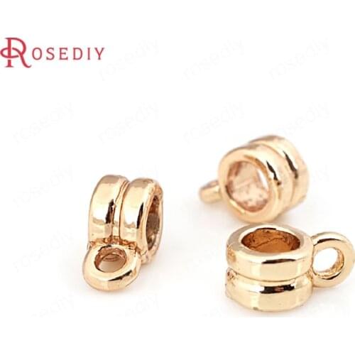 10PCS 6x4MM 24K Champagne Gold Color Plated Brass Charms Connector High Quality Diy Jewelry Accessories