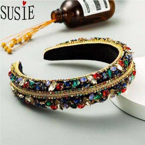 LOVE SUSIE Winter Female Hairbands Baroque Style Luxury HeadBand Crytal Rhinestone Hair Bands Jewelery Party Hair Accessories