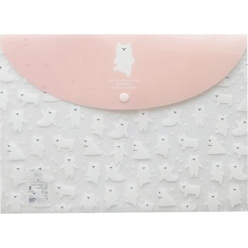 Cute Cartoon A4 Plastic File Bags Student Stationery Test Paper Bag Waterproof Document Storage Bag School Office Supplies