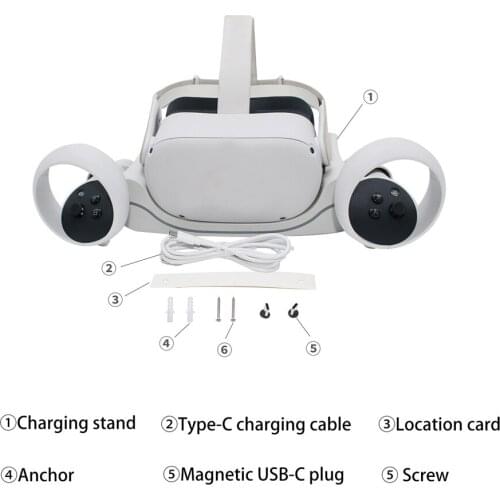 Non-slip Helmet Quick Magnetic Charging Dock Holder Kit for Oculus Quest 2 VR Accessories