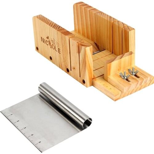 Nicole Soap Cutting Tools Set 2 Adjustable Wood Cutter Box & Metal Cutting Blade Loaf Soaps Making Supplies